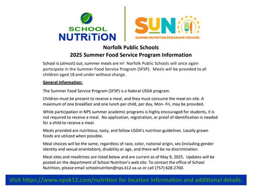  Summer Nutrition Meal Programs